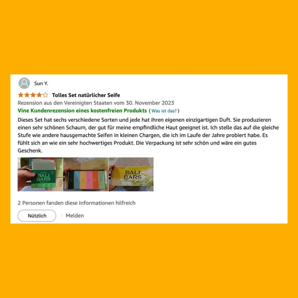 Ein Beispiel für eine Amazon Vine-Rezension - 2
