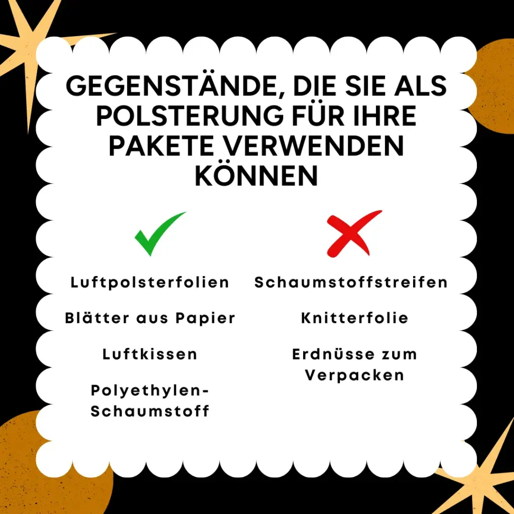 Gegenstände, die Sie als Polsterung für Ihre Pakete verwenden können